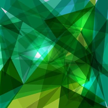 Trendy green and blue transparent triangles abstract background illustration. EPS10 vector with transparency organized in layers for easy editing.