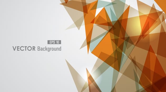 Modern orange transparent triangles abstract background illustration. EPS10 vector with transparency organized in layers for easy editing.
