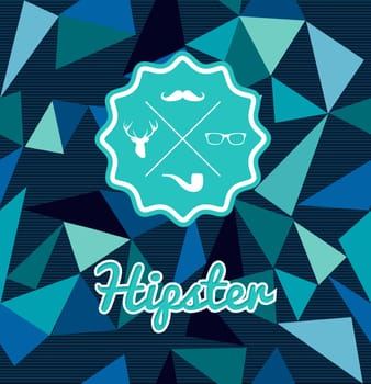Unusual vintage Hipster label icons elements seamless pattern background. Vector file layered for easy editing.