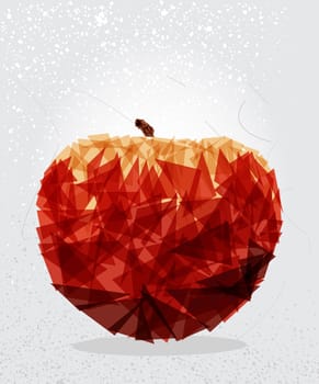 Modern red apple food transparent shapes elements grunge background. EPS10 vector with transparency organized in layers for easy editing.