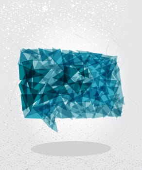 Modern blue social media speech bubble transparent elements grunge background. EPS10 vector with transparency organized in layers for easy editing.