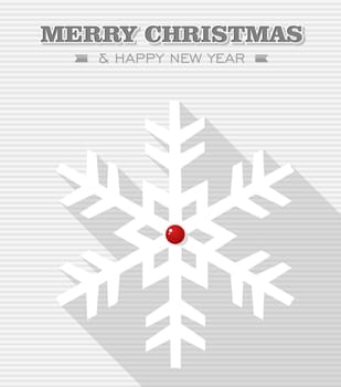 Merry Christmas and happy new year, Rudolph reindeer red dot nose snowflake. Vector file layered for easy editing.
