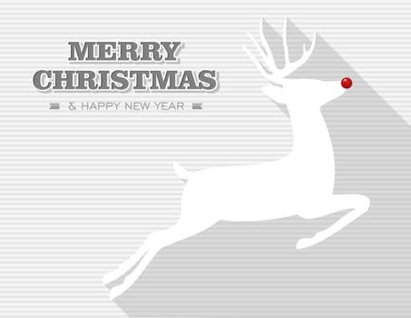 Merry Christmas and happy new year, red dot nose Rudolph reindeer. Vector file layered for easy editing.