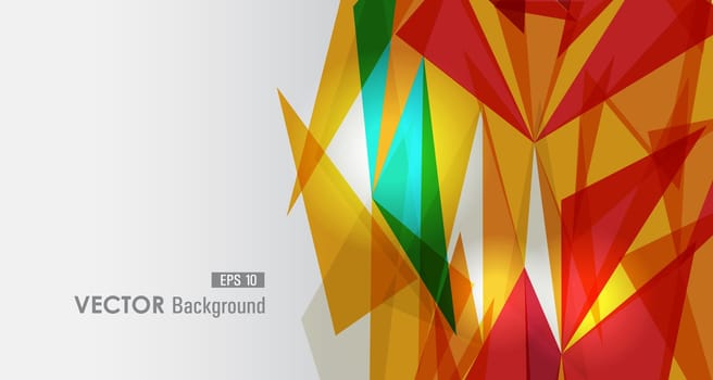 Trendy blue, green, yellow and red transparent triangles abstract background illustration. EPS10 vector with transparency organized in layers for easy editing.