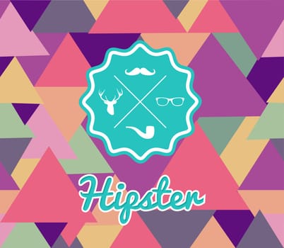 Unusual vintage Hipster badge icons elements seamless pattern background. Vector file layered for easy editing.