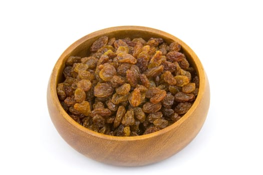 raisin in a bowl on a white background