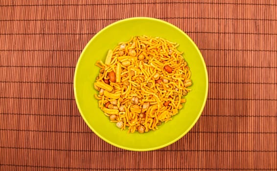 Snack Bombay Mix, a typical Indian snack.