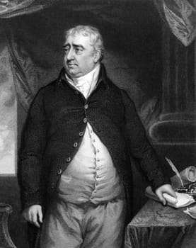 Charles James Fox (1749-1806) on engraving from 1834. British Whig statesman. Engraved by H.Robinson and published in ''Portraits of Illustrious Personages of Great Britain'',UK,1834.