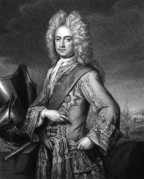 Charles Mordaunt, 3rd Earl of Peterborough (1658-1735) on engraving from 1830. English nobleman and military leader. Engraved by W.T.Fry and published in ''Portraits of Illustrious Personages of Great Britain'',UK,1830.
