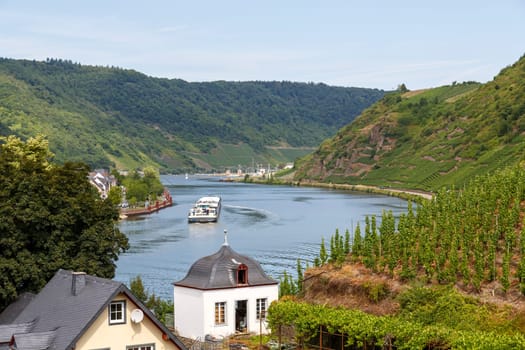 beautiful view from ,Burg Metternich Beilstein, at the mosel river in Germany