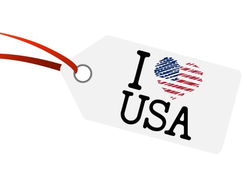 Pendant with text " I LOVE USA """