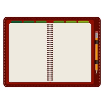 Agenda opened with pencil