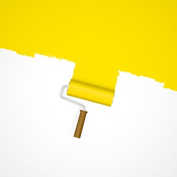 Background paint roller - repainting yellow