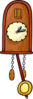Cartoon Illustration of Cuckoo Clock Clip Art