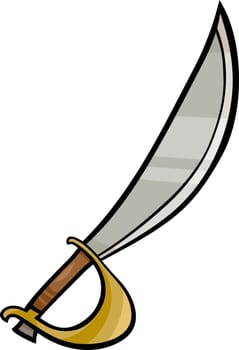 Cartoon Illustration of Sword or Sabre Clip Art