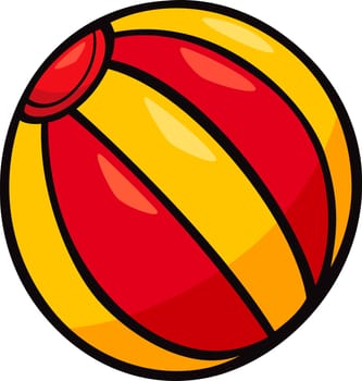 Cartoon Illustration of Beach Ball Clip Art