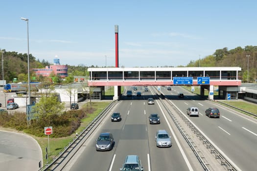 Bridge local over the motorway to Berlin