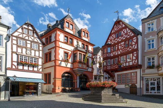 german church located high above the mosel river near bernkastel-kues germany.