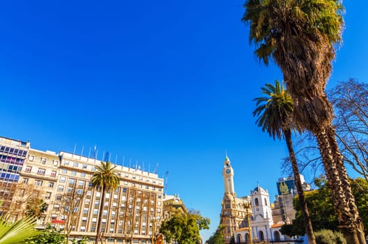 View of the Plaza de Mayo in the center of Buenos Aires, Argentina