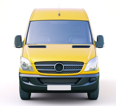 Modern commercial van on a light background