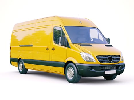 Modern commercial van on a light background