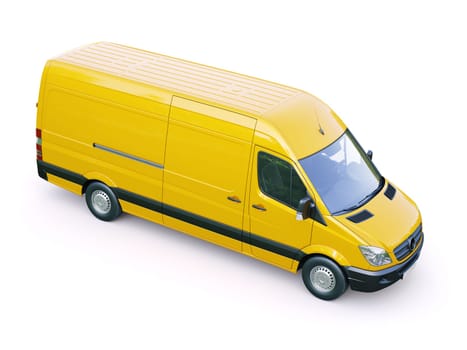 Modern commercial van on a light background
