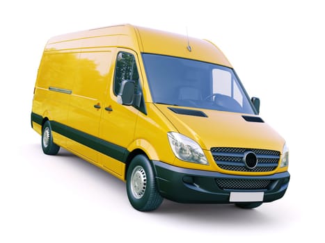 Modern commercial van on a light background