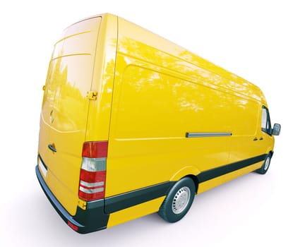 Modern commercial van on a light background
