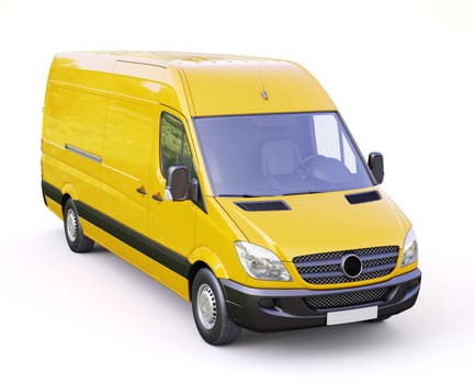 Modern commercial van on a light background