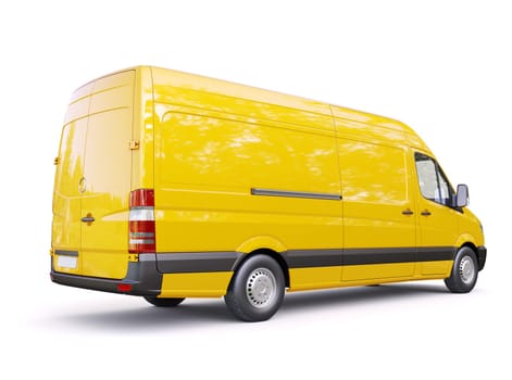 Modern commercial van on a light background