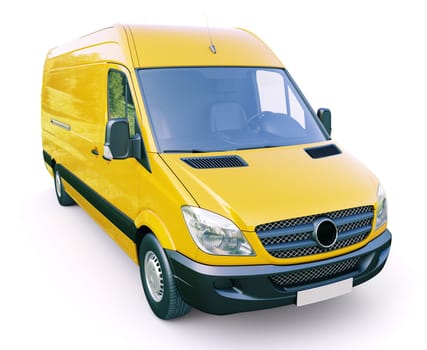 Modern commercial van on a light background