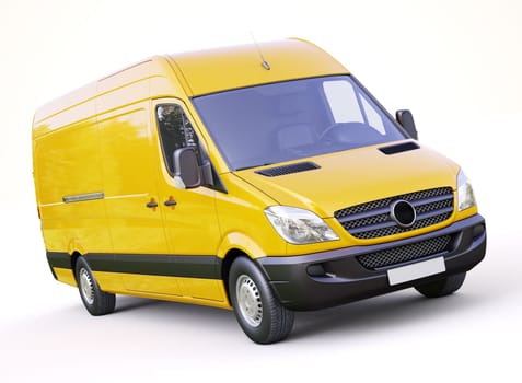 Modern commercial van on a light background