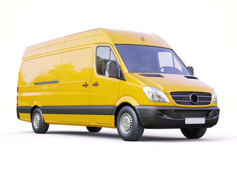 Modern commercial van on a light background