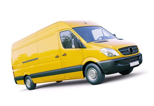 Modern commercial van on a light background