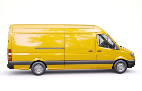 Modern commercial van on a light background