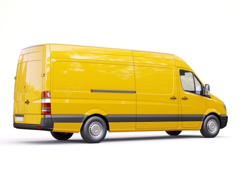 Modern commercial van on a light background