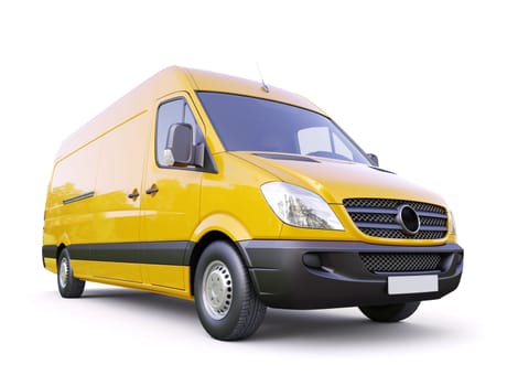 Modern commercial van on a light background