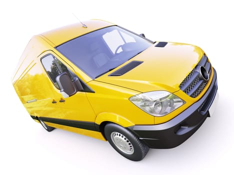 Modern commercial van on a light background