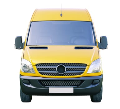 Modern commercial van isolated on a white background