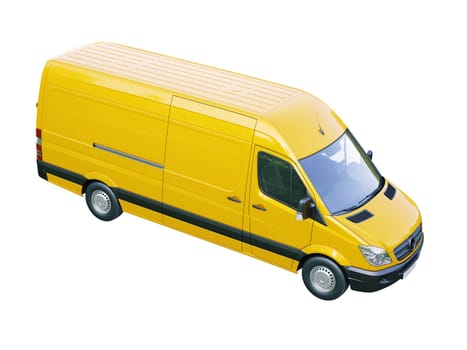 Modern commercial van isolated on a white background