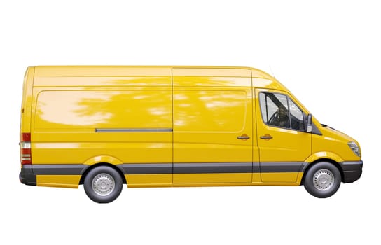 Modern commercial van isolated on a white background