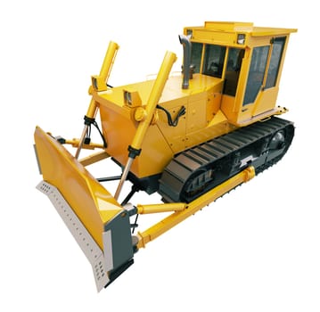 Heavy crawler bulldozer isolated on a white background
