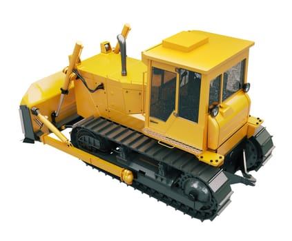 Heavy crawler bulldozer isolated on a white background