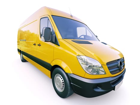 Modern commercial van on a light background
