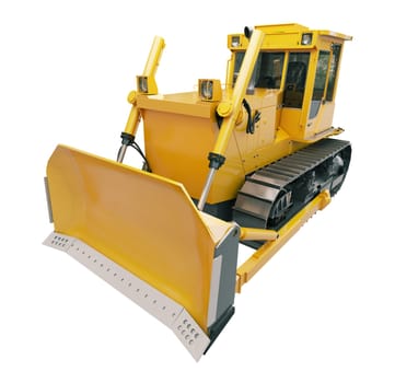 Heavy crawler bulldozer isolated on a white background