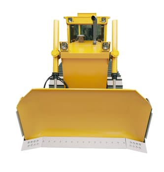 Heavy crawler bulldozer isolated on a white background