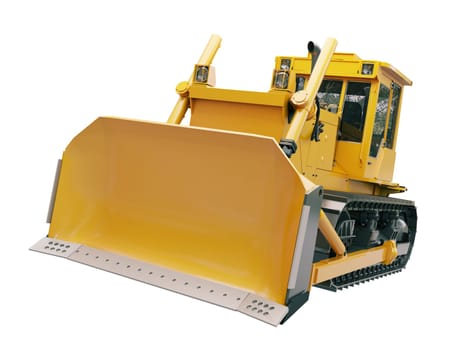 Heavy crawler bulldozer isolated on a white background