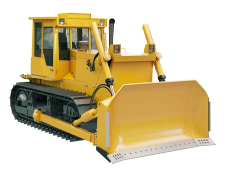 Heavy crawler bulldozer isolated on a white background