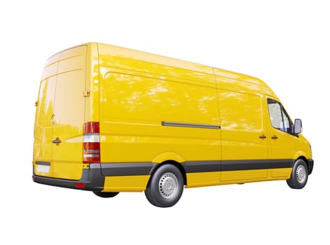 Modern commercial van isolated on a white background