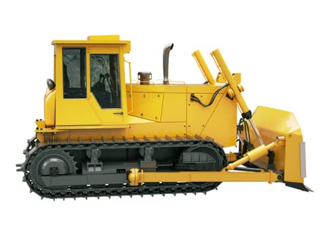 Heavy crawler bulldozer isolated on a white background